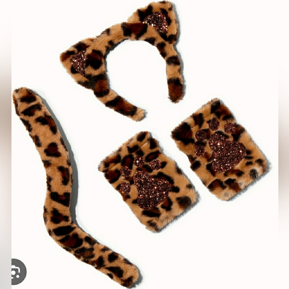 🎃Claire's Leopard Glitter Cat Dress Up Halloween Set🎃